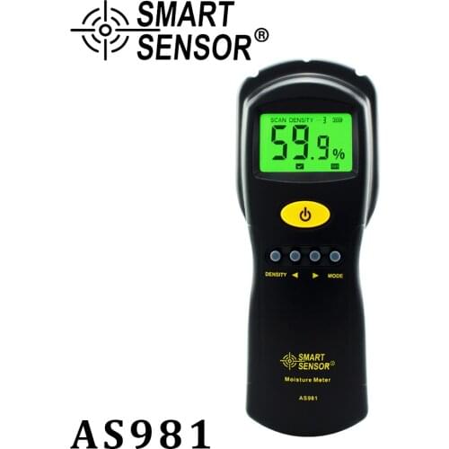 SMART SENSOR AS981 Digital Hygrometer Moisture Meter Wood Cardboard Lumber Concrete Buildings Humidity Detector Tester