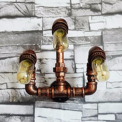 Vintage Loft Water Pipe Wall Lamp E27 Bar Restaurant Industrial Wall Lights Fixture Light Luminaire Wall Sconce Steampunk lamp