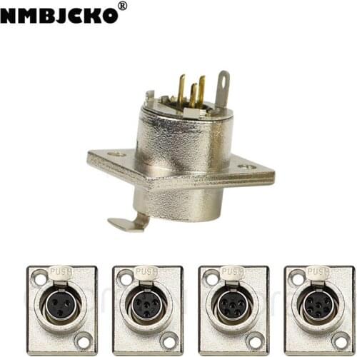 High quality 25pcs/lot Mini XLR Chassis Panel Mount XLR Female 3PIN/4PIN/5PIN/6PIN connector