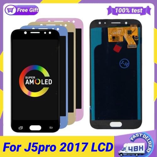 Amoled LCD for Samsung Galaxy J5 2017 J530 J530F LCD Display Touch Screen Digitizer Assembly Lcd for J5 Pro 2017 Tested 5.0"