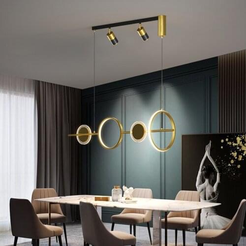 Gold LED pendant light for Home Kitchen Dining Living Room Modern LED Hanging Pendant Lamp Over The Table Interior Lighting