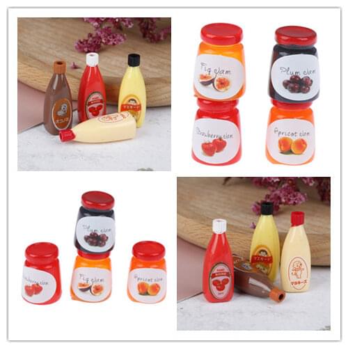 1:12 Dollhouse Miniature Food Mini Chocolate Sauce ketchup Jam Dolls Kitchen Toy