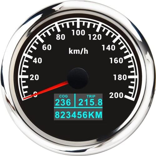 60 120 200km/h GPS Speedometer 85mm With LCD Display COG Trip Odometer For Car Boat Marine Motorcycle 60 MPH Speed Gauge