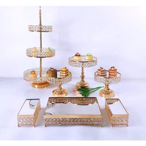 7pcs Cake Stand Cupcake Wedding Tray Decoration Display Dessert Table Decorating Party Suppliers Filming Props Dessert