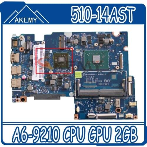 Akemy 5B20L85910 BAUS0 Y0 LA-D541P For Lenovo Yoga 510-14AST 500-14ACZ laptop motherboard A6-9210 CPU GPU 2GB