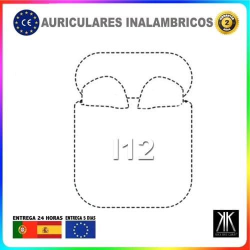 I12 wireless Bluetooth headset sport i12 music tws headset with universal charging cable earphone White