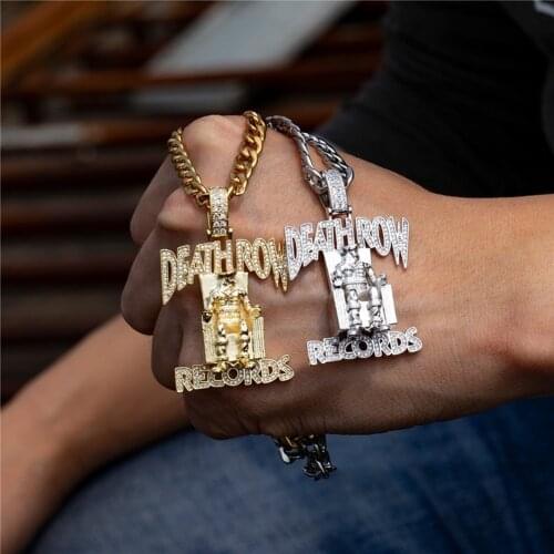 Iced Out Singer Rapper Pendant 18K Gold Silver Color Chain Bling CZ Simulated Diamond Hip Hop Necklace for Men Women