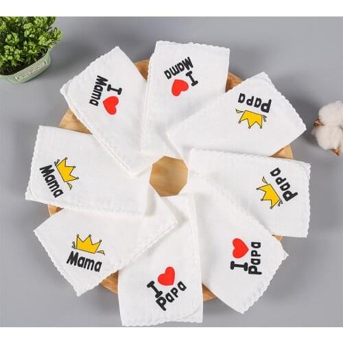 8Pcs Kids Baby Cartoon Towels Handkerchief Cotton Baby Bibs Burp Cloth Bandana Bibs Toddler Infant Feeding Drooling Bibs 30x30cm