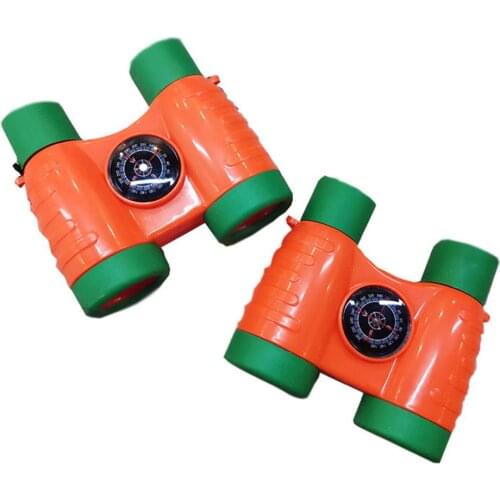 4x30 Kids Binoculars Plastic Children Colorful Lightweight Telescope Gift for Kids Compact Eyepiece with Compass Outdoor Toys