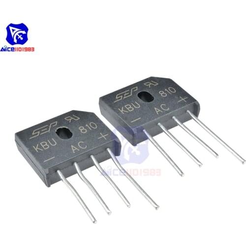 10PCS/Lot Bridge Rectifier Diode KBU810 SIP-4 8A 1000V Single Phase Bridge Rectifier Original Integrated Circuit