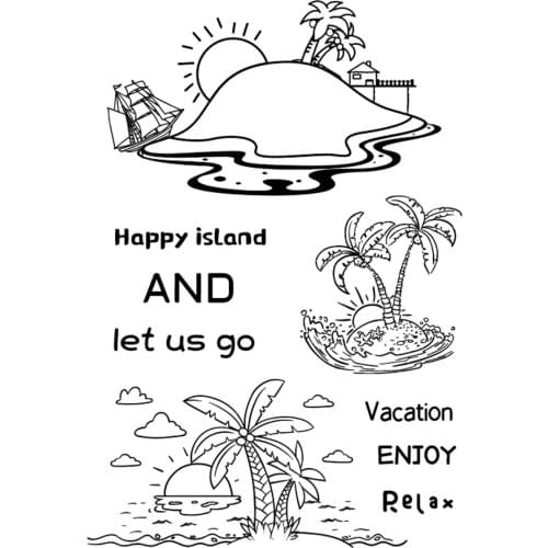 Hot sale beach Transparent Clear Stamps / Silicone Seals Roller Stamp for DIY scrapbooking photo album/Card Making