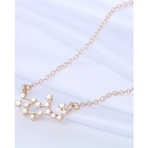 Kinitial Gold Symbol Virgo Necklace Zodiac Sign Astrology Chain Necklace Constellation Charm Jewelry for Birthday Gift