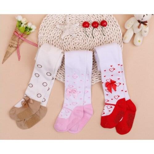 Baby Girls Pantyhose Kids toddler Princess Thick outer wear trousers slip infant Spring Panty Stockings Lace Bowknot Pants
