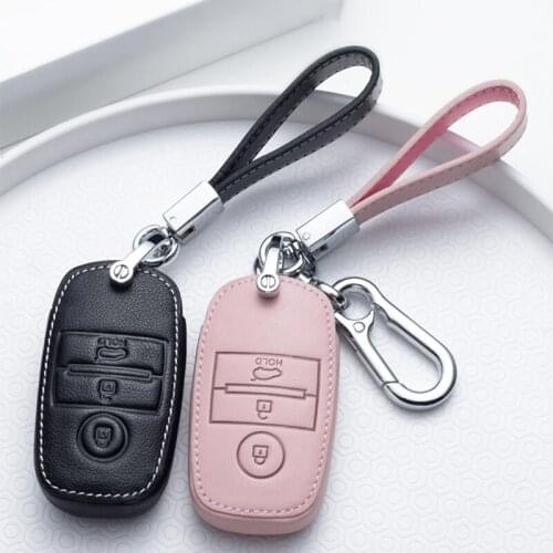 Leather Car Key Cover Case Key Shell Protector Covers For KIA KX3 KX5 Fcrte K5 K4 K3 K2 Sportage Car Interior Accessories
