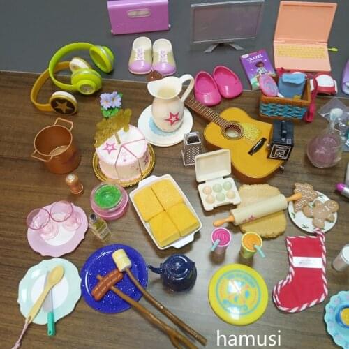 American 18" Girl Doll Restaurant Fancy Dinner Cups Salmon Bruschetta Sandwiches Sausage Camp & Bowling Alley Set Accessory