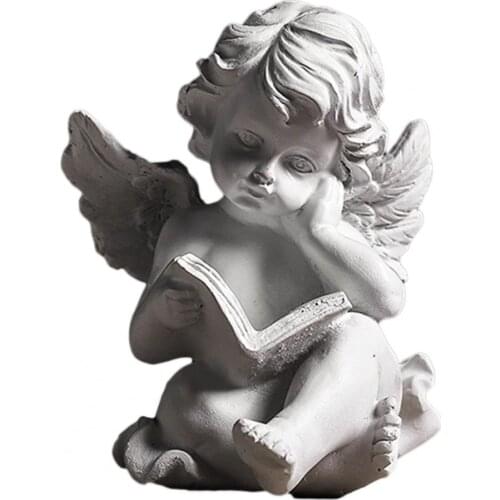 Statue Model Space-saving Multi-use Handmade Easy to Carry Garden Excellent Workmanship Angel Statue Display for Yard