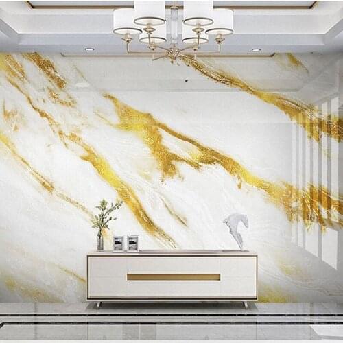 Custom Mural Wallpaper 3D Embossed Golden Marble TV Background Wall Painting Luxury Living Room Home Decoration Photo Wall Paper