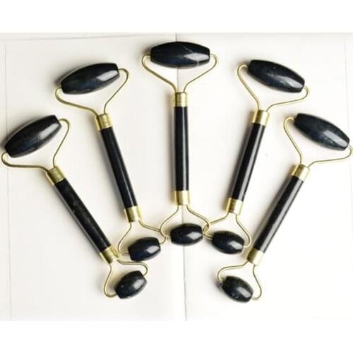 Obsidian Facial Massage Jade Roller Double Heads Jade Stone Massager Eye Neck Thin Lift Slimming Relaxing Tools