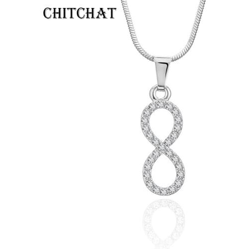 Number 8 Endless Love Pendant Engagement Necklace For Women Forever Eternal Friendship Infinity Fashion Jewelry