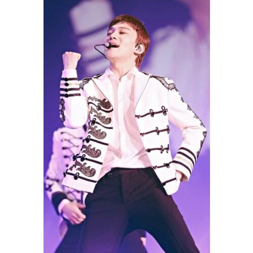 Plus size XS-5XL EXO mens group stage nightclub male singer emcee host magician catwalk performance costume men jacket clothing