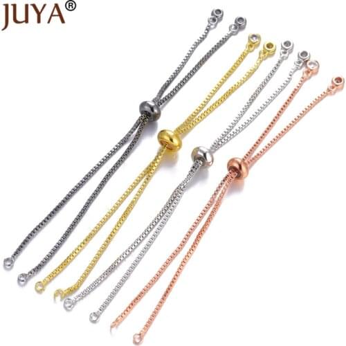Adjustable Slider Chains for bracelets jewelry making Accessories 4 Pieces Wholesale Handmade diy Bracelet Components Findings