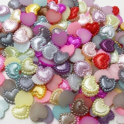 Mixed Heart Pearl Patch Resin Crafts Bead Flatback Cabochon Scrapbook Christmas DIY Accessories Buttons