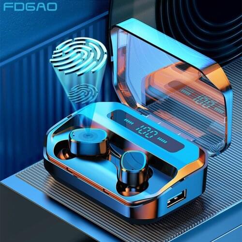 Dual Microphone Wireless Earphones TWS Headphone 9D Stereo Headset Bluetooth 5.0 Touch Control Earbuds With 2200mAh Charging Box