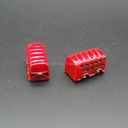 1pcs/lot Resin lovely red cartoon bus 20mm Ornaments Micro landscape Ornaments Creative Home Gardening Decorations A007-11