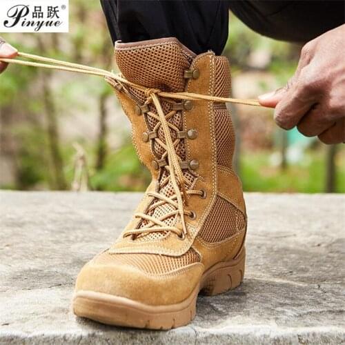 Outdoor Military Light Breathable Non Slip Tactical Boots Men Hiking Camping Trekking Fishing Climbing Rapid Response Shoes