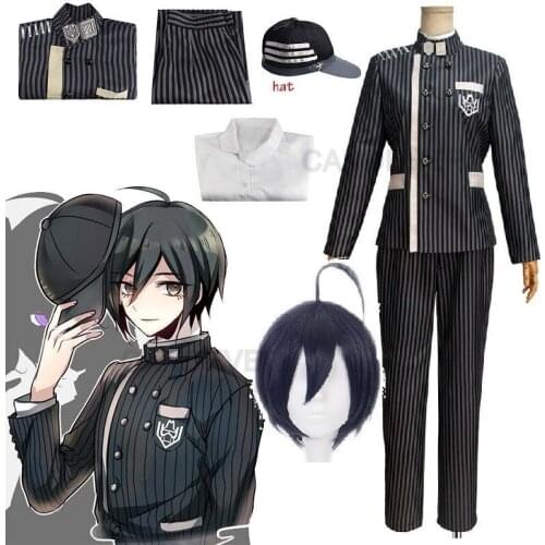 Danganronpa V3 Killing Harmony Saihara Shuichi Detective Cosplay Costume For Men Woman Uniform Outfit With Hat Wig shirt jacket