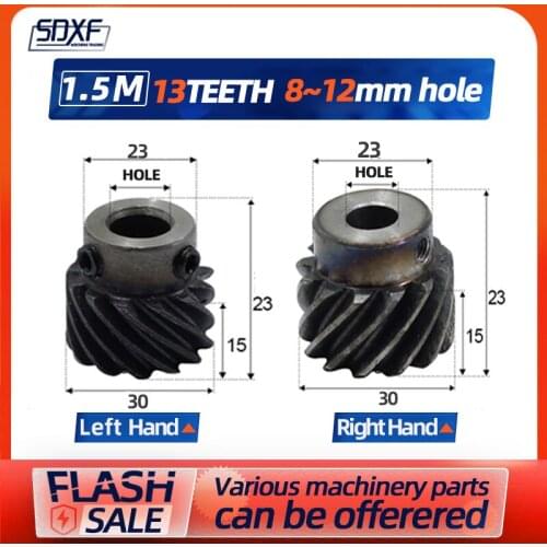 45 degree helical gear, 1.5M13T, right-hand super torque convex gear, can be matched with left helical gear
