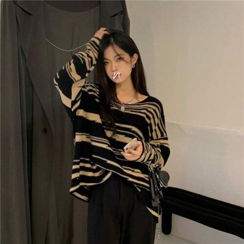 Women Sweater 2021 New Arrival Autumn And Winter Retro Loose Thin Female Pullover Sweater Knitted Teenage Girl Korean Style A18