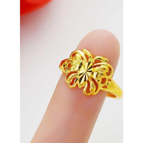 Butterfly Ring Apple Fish Cross Ring 24K Gold Rings for Women Party Holiday Birthday Anniversary Engagement Wedding Jewelry Gift