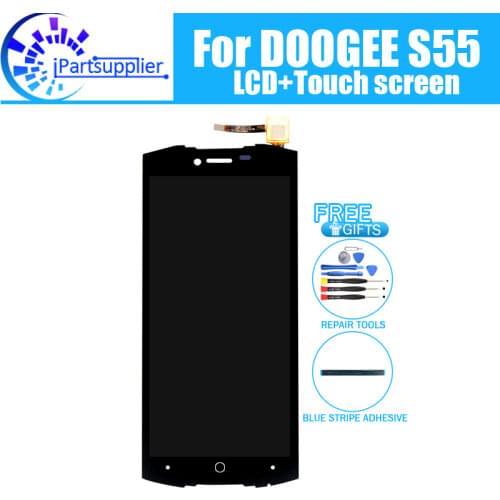 Doogee S55 LCD Display+Touch Screen 100% Original Tested LCD Digitizer Glass Panel Replacement For Doogee S55