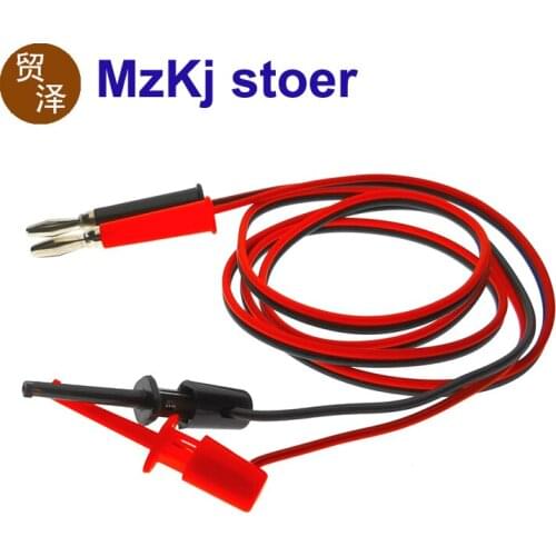 1M New Test Hook Clip To Straight Banana Plug Connector Lead Cable