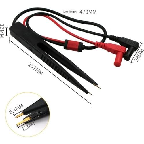 1PCS SMD Test Leads Chip Component LCR Testing Tool Multimeter Tester Clip Meter Pen Lead Probe Tweezers Capacitor Resistance