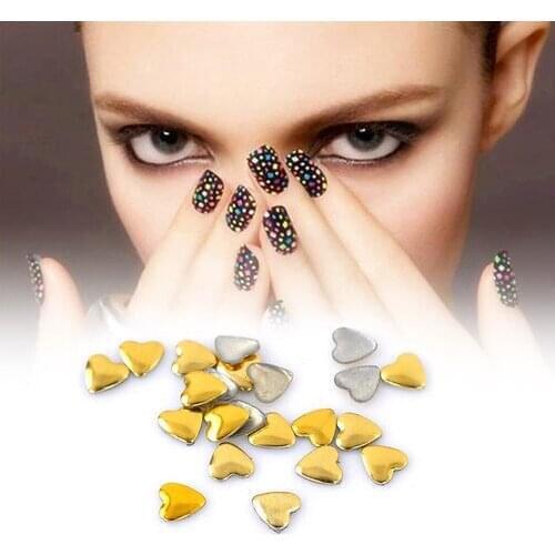 10000PCs Gold Plated Love Heart Rectangle Metal Nail Art Fashion Home Decoration Metallic Nail Studs Drop 4mmx4mm M00566