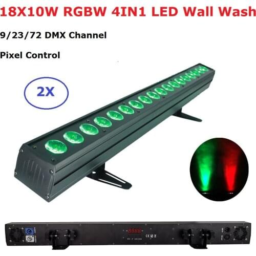 18X10W RGBW 4IN1 LED Wall Wash Light DMX Controller Dj LED Bar Wash Wall Light Stage Lighting Effect Party Light LED Floodlight