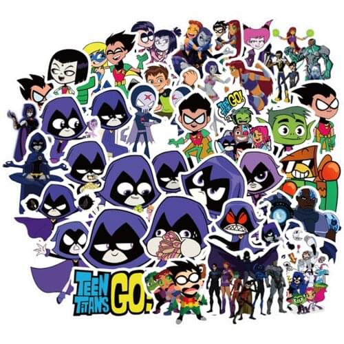 50 Pcs Teen Titans Stickers For Kids Toys Bicycle Phone Suitcase Guitar Bumper Skateboard Graffiti Waterproof Sticker