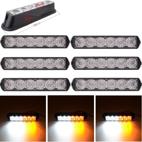 6PCS 12V Truck Car Marker Lamp 6LED Truck Side Car Lorry Strobe Warning Light Easily Installation Personal Car Elements