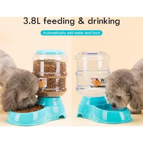 3.8L Pet Automatic Feeder/Drinking Fountain Storage Barrel for Dogs Teddy Cat Supplies Automatic Drinker Convenient Life