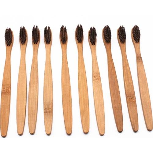 Tooth clean Bamboo Toothbrush Brown Soft Nylon bristles tandenborstel Fibre Wooden Handle Low carbon Environmentally Toothbrush