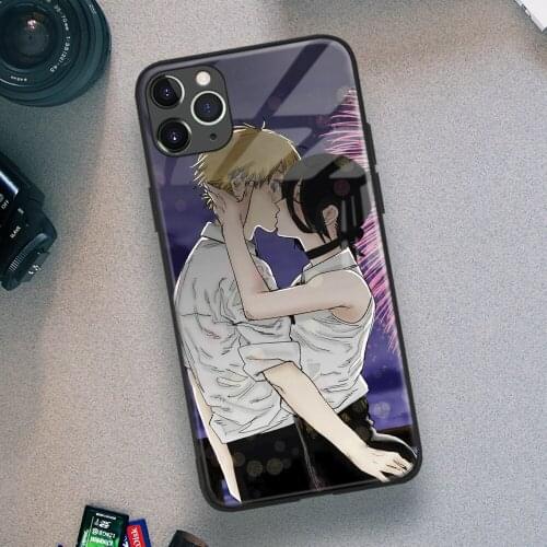 Denji and Reze Chainsaw Man Manga Anime Soft TPU Glass Phone Case for IPhone SE 6s 7 8 Plus X Xr Xs 11 12 Mini Pro Max Samsung