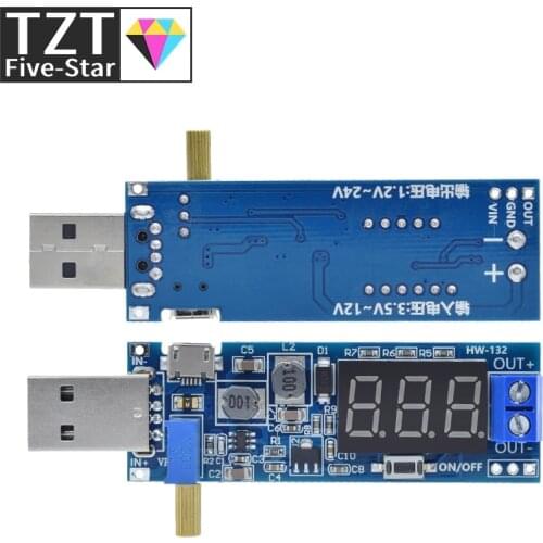 DC-DC 5V to 3.5V / 12V USB Step UP / Down Power Supply Module Adjustable Boost Buck Converter Out DC 1.2V-24V