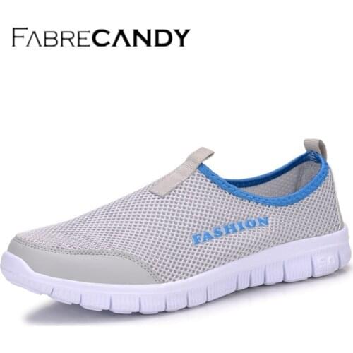 FABRECANDY Fashion Men Casual Shoes Breathable Mesh Loafers Casual Shoes Men 2017 SUMMER Plus Size 34-46 Men unisex lover Shoes