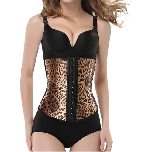 Fajas Reductoras Leopard Print Belly Latex Corset Cinturones Para Mujer Body Shaping Underwear Belts For Women Body Shaping Belt