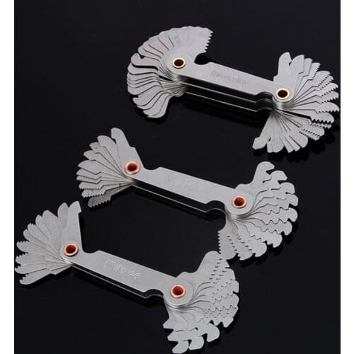 Measuring Tool Metric & Whitworth Pitch Folding 60 and 55 Degree Screw Thread Gage Gauge Metal 20 Blades