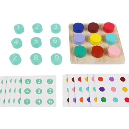 Bottle Cap Matching Challenge Game Color Number Cognition Children Wooden Building Table Game Baby Early Education Toy