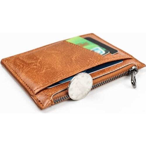 Fashion Creative Zipper Coin Purse Card Holder Pu Leather Multifunctional Bank Card Holder Mini Change Bags Gift For Boyfriend