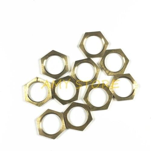 Lot10 Brass Hex Lock Thin Nuts Pipe Fitting 1/8" BSP Female Threaded